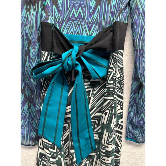 NWT Catherine Malandrino Silk Blend Geometric Print Dress Size 4 - Picture 9 of 12